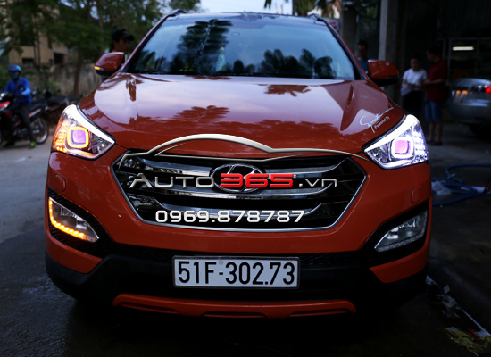 Santafe 2015 Nâng Cấp Led Chạy Audi | Vòng Angel